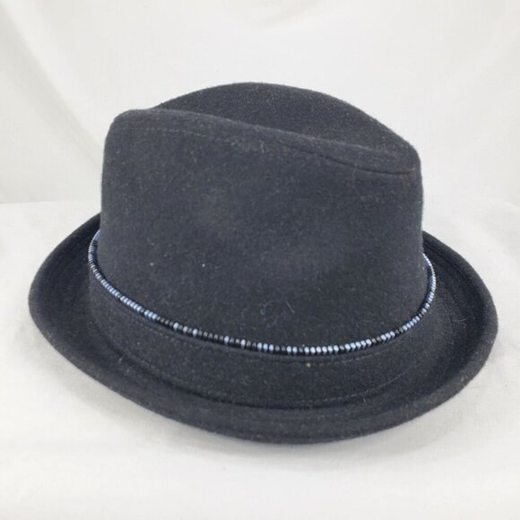DC hat Women's Black Wool Blend Fedora Hat Fitted Size S/M
